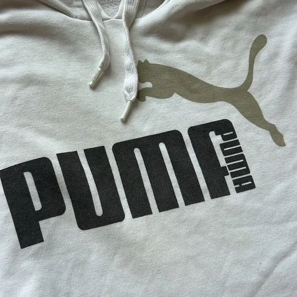 Vintage Puma White Hoodie - Picture 5 of 5